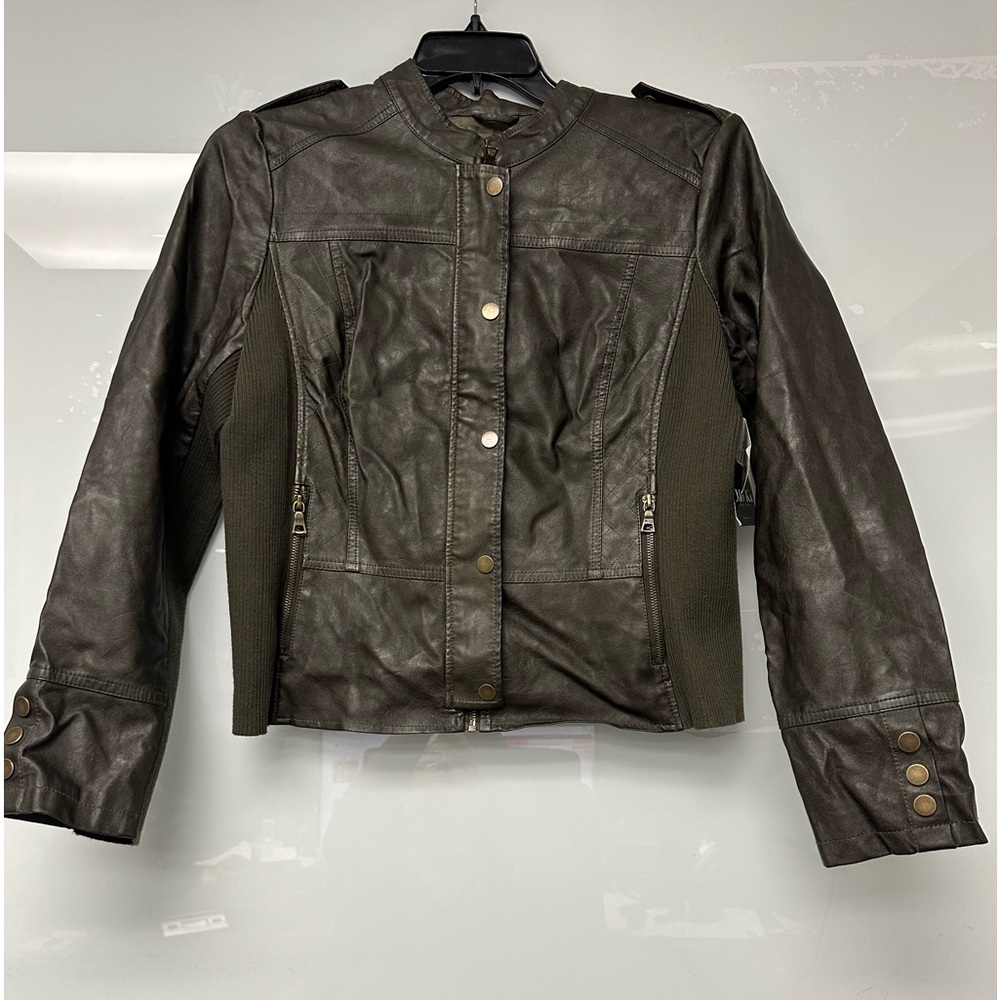 Mo-Ka Womens Moto Jacket in Spanish Olive New With Tags Size Large